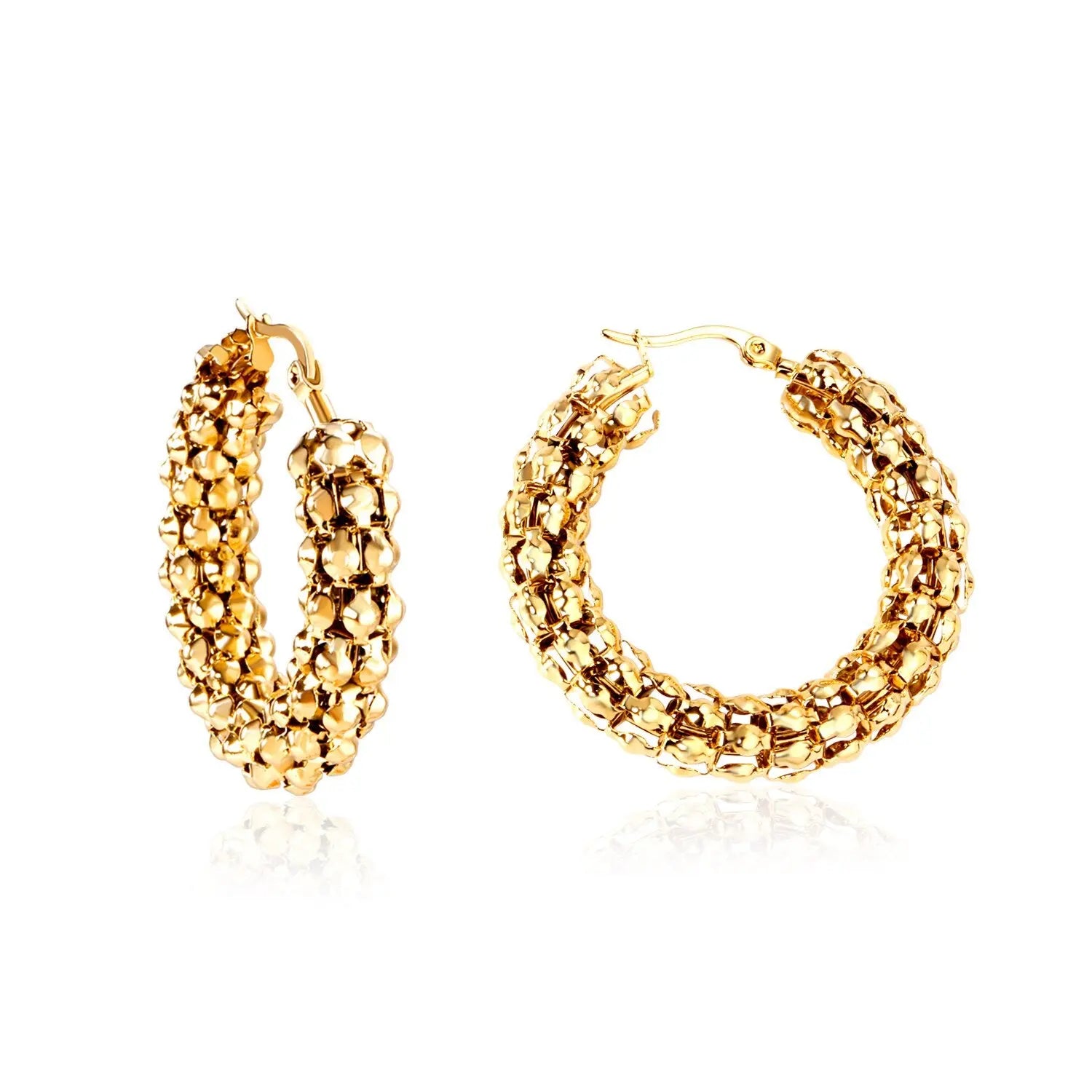 Minimalist Stainless Steel Hoop Earrrings for Women Gold Color Metal Circle Earrings Vintage Girls Party Jewelry Gifts asonjewelry